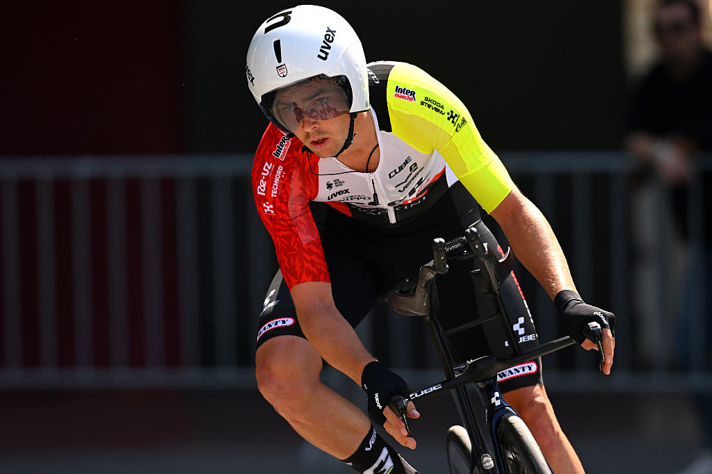 TIRANA ALBANIA MAY 10 Dion Smith of New Zealand and Team Intermarche Wanty competes during the 108th Giro dItalia 2025 Stage 2 a 137km individual time trial stage from Tirana to Tirana UCIWT on May 10 2025 in Tirana Albania Photo by Tim de WaeleGetty Images