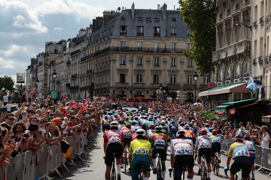 Olympic Games Men's Road Race - a general shot of the bunch