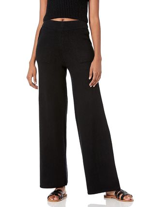 The Drop, The Drop Women's Cynthia Wide Leg Sweater Pant, Black, S