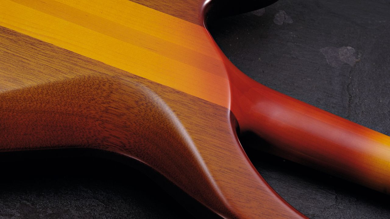 The back of a Manson John Paul Jones Signature E-Bass. During a studio shoot for Guitarist Magazine/Future via Getty Images, May 26, 2011.