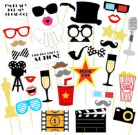 Hollywood Party Photo Booth Props Kit available on Amazon for $10