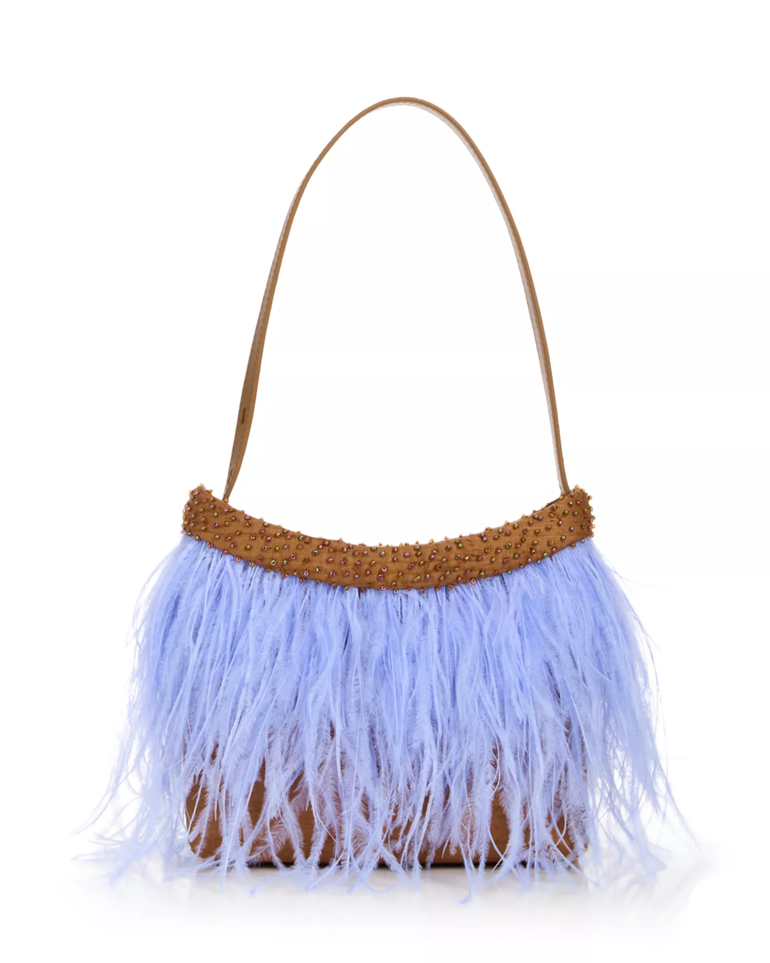Winslow Silk Ostrich Feather Trim Bag