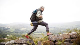 Older woman hiking