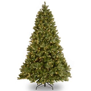 National Tree Company Pre-Lit 'feel Real' Artificial Full Downswept Christmas Tree, Green, Douglas Fir, White Lights, Includes Stand, 6.5 Feet