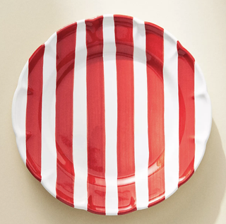 red striped plate