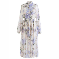 White Chiffon Floral Midi Dress, $55.90 / £55.90 | Chic Wish