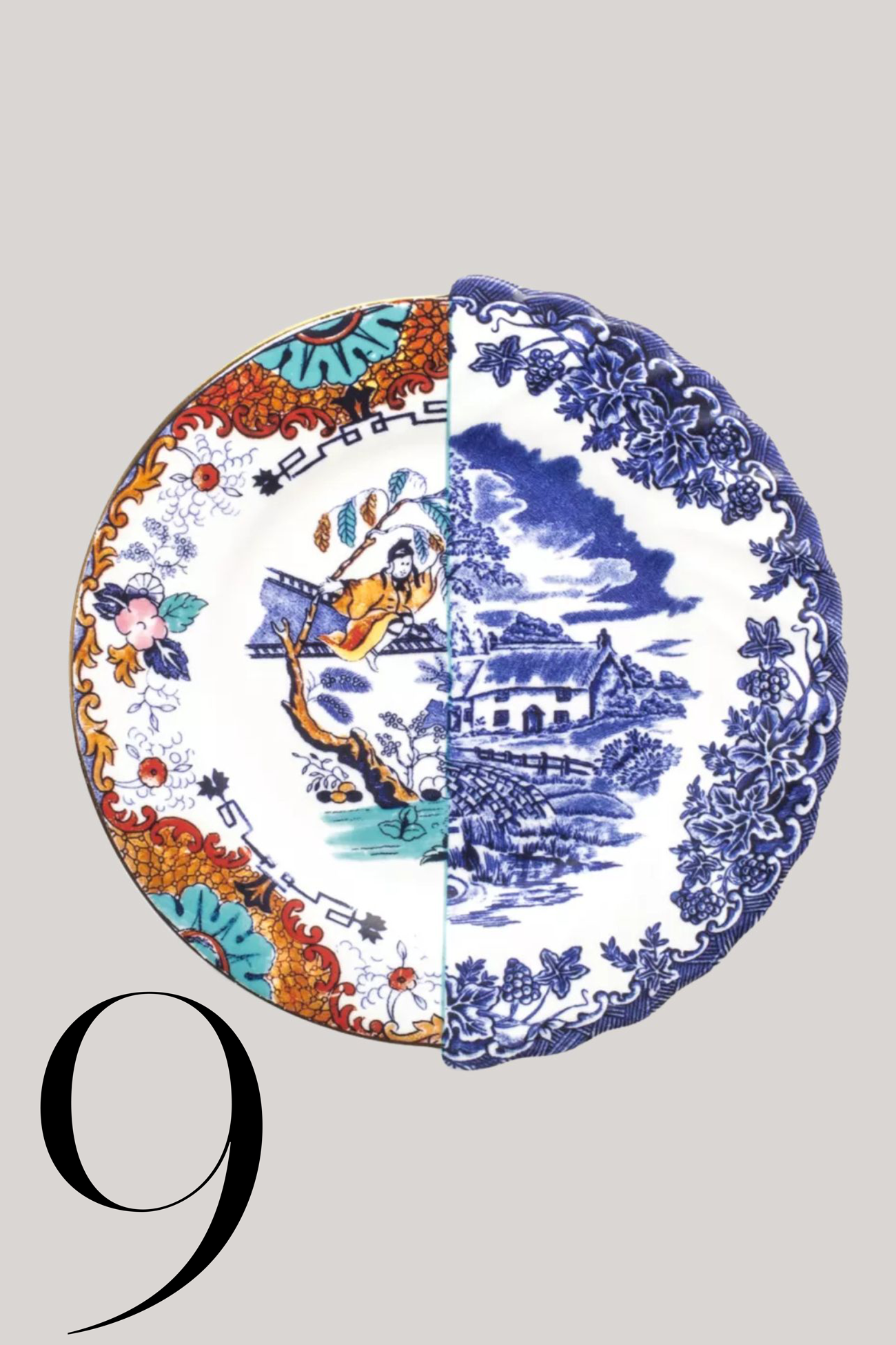 SELETTI, Hybrid Valdrada Printed Porcelain Fruit Plate