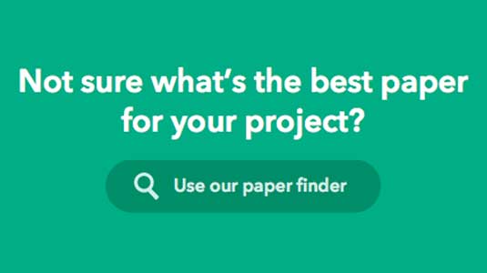 The paper finder makes things easy for printers and designers