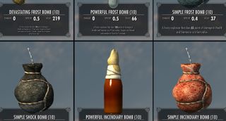 Best Skyrim mods — a selection of player-made mod explosives.