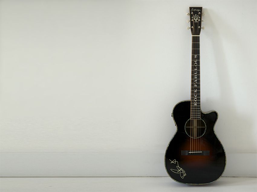 Stewart's handmade Rockbridge is "small bodied but loud"