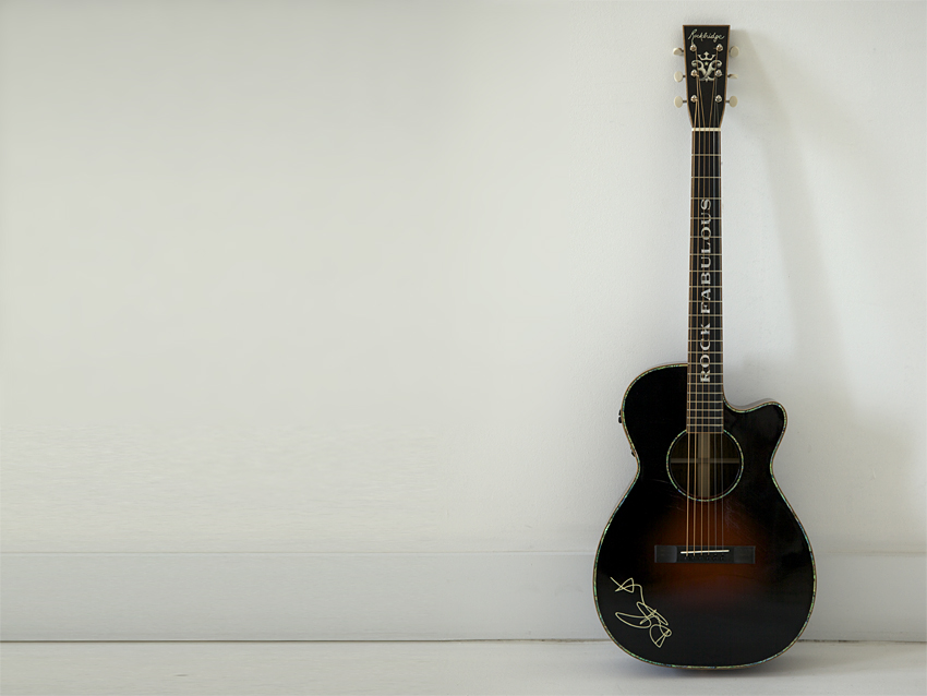 Stewart's handmade Rockbridge is "small bodied but loud"