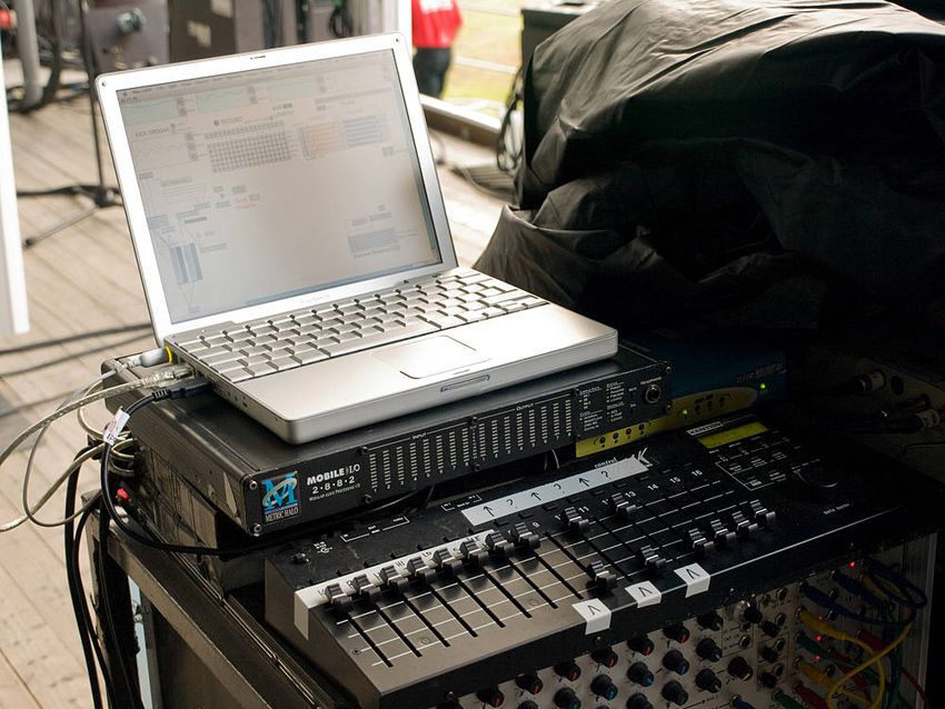 Jonny Greenwood keeps it old school with a PowerBook and a Kenton Control Freak.