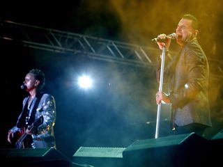 Martin Gore (left) and Dave Gahan on stage in 2009.