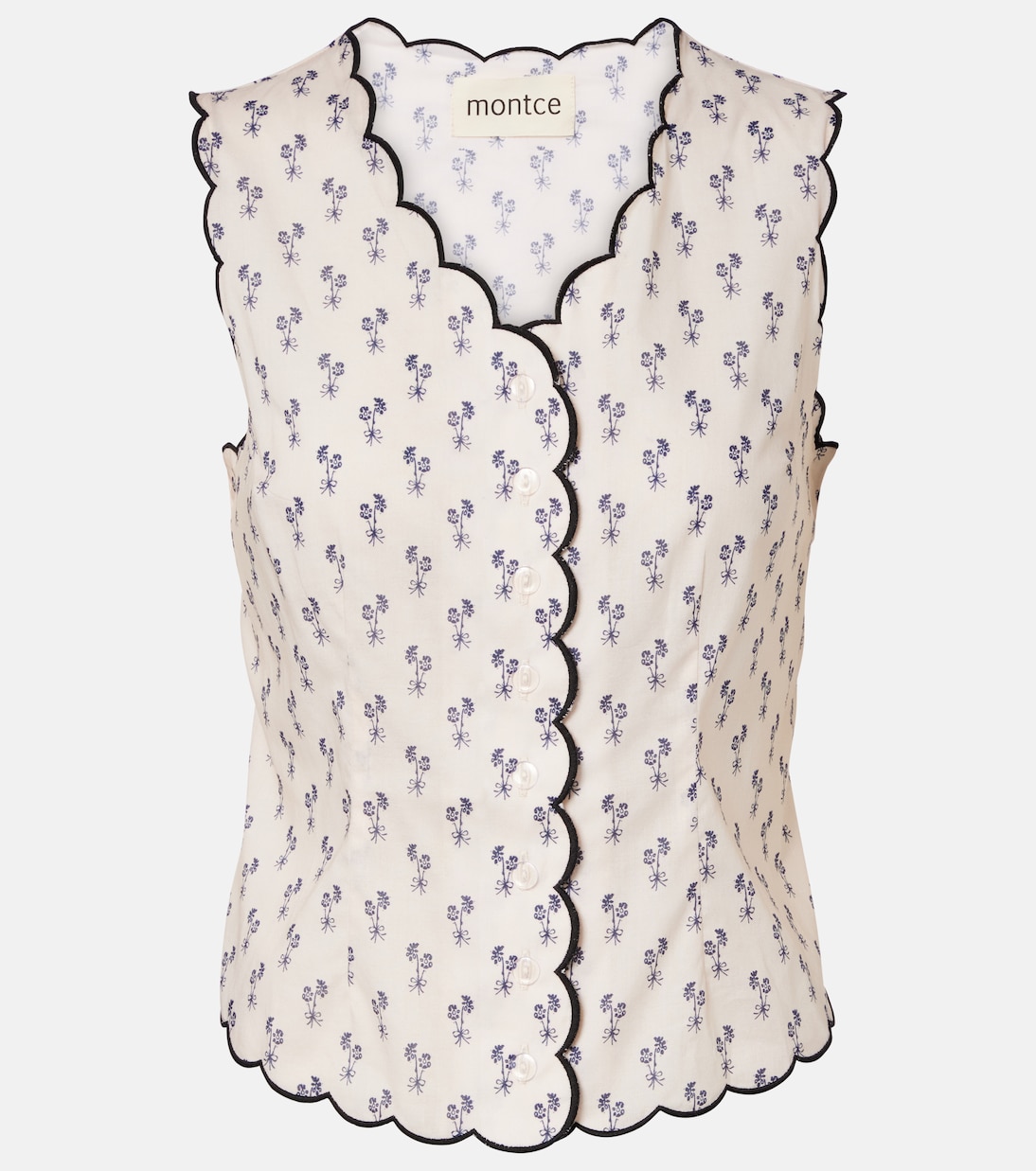 Cynthia Floral Scalloped Cotton Vest