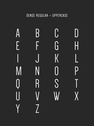 Free font: Dense regular