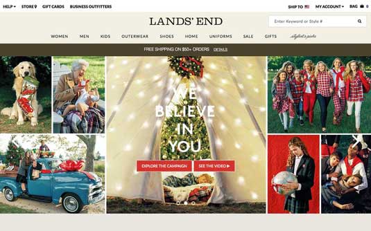 Land's End homepage