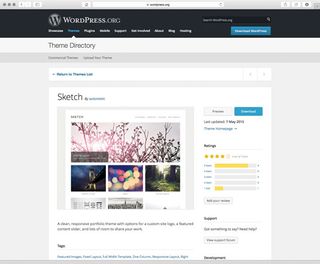 One of many themes created by Automattic, Sketch is a portfolio theme that leverages Jetpack’s Portfolio module