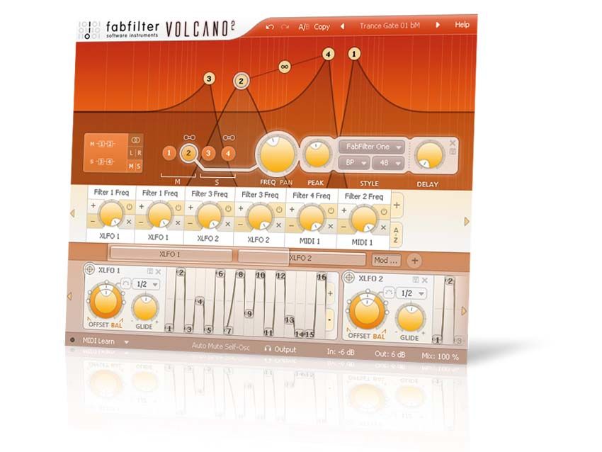 fabfilter volcano envelope follower to filter frequency