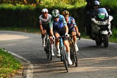 Paul Seixas riding at Il Lombardia 2025