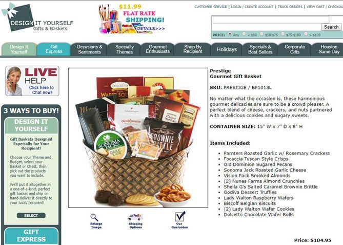 You can view a detailed picture and description of each basket on the Design It Yourself website.