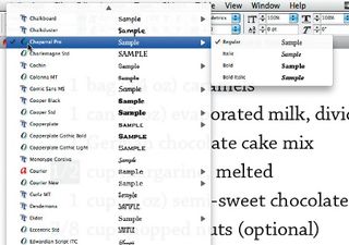 Open type font, InDesign