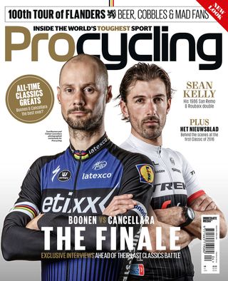 The cover of the new-look April issue of Procycling magazine