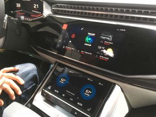 The interior of Audi's Android-equipped Q8.