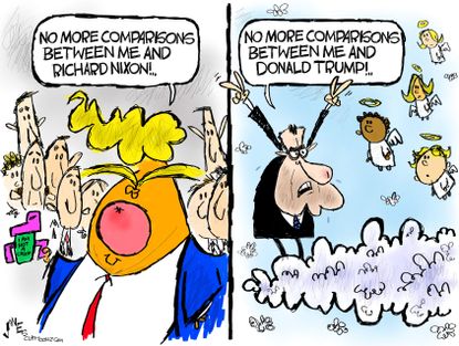 Political Cartoon U.S. Trump Nixon capitol riot impeachment