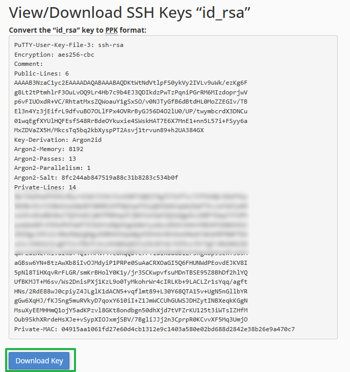 Click Download Key