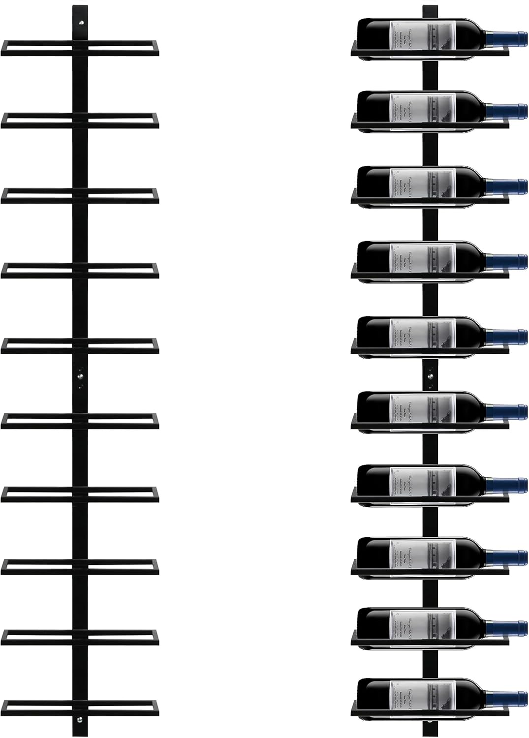 Yaheetech Wine Rack Wall Mounted 10 Bottle Wine Rack Storage Holder Display Rack Sturdy Iron Design Easy to Install Perfect for Kitchen Dining Room Bar