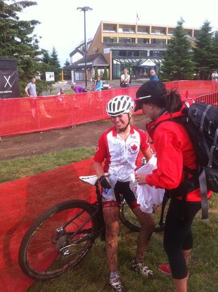 Frederique Trudel (Canada) after her win in the junior race