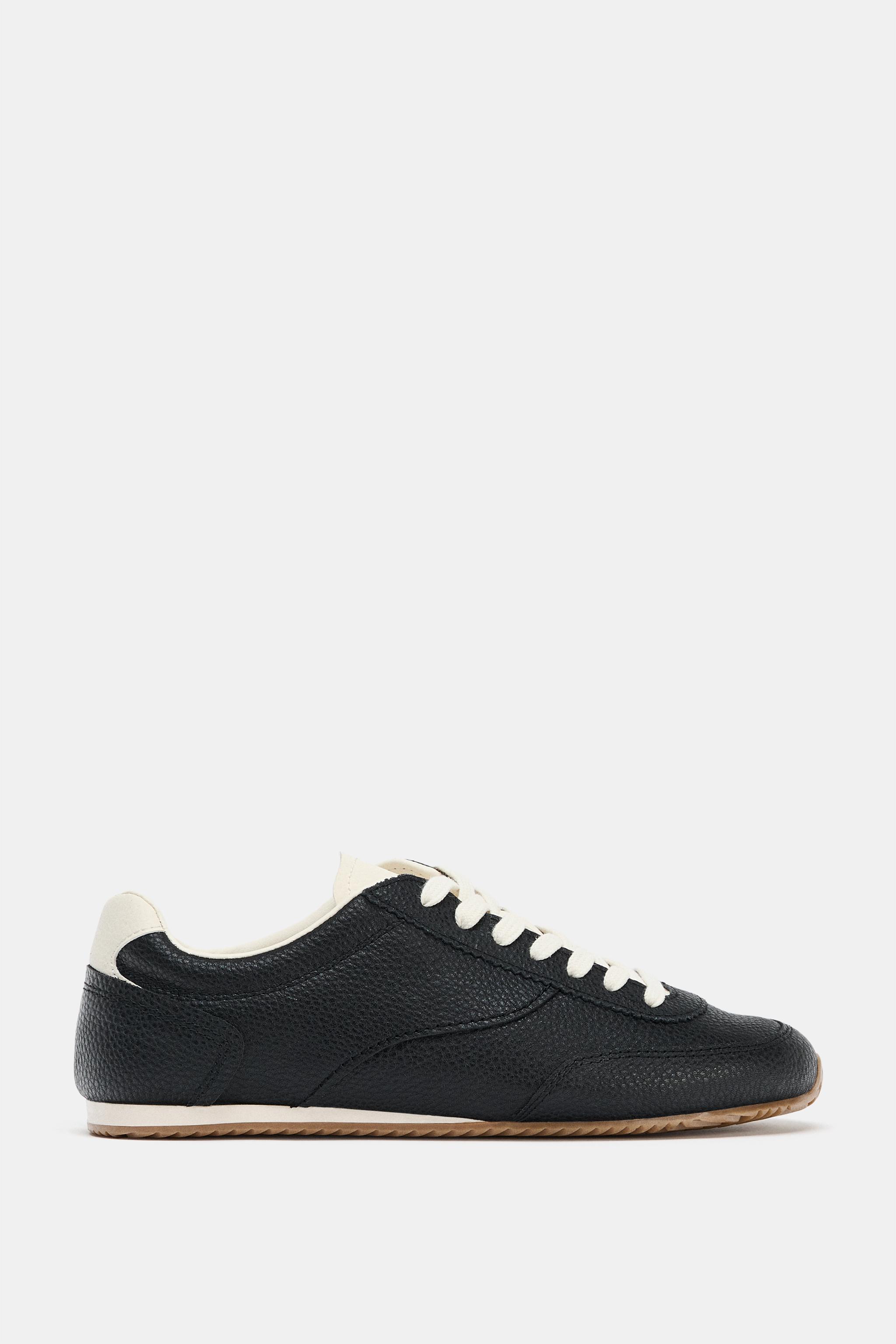 Contrast Leather Trainers