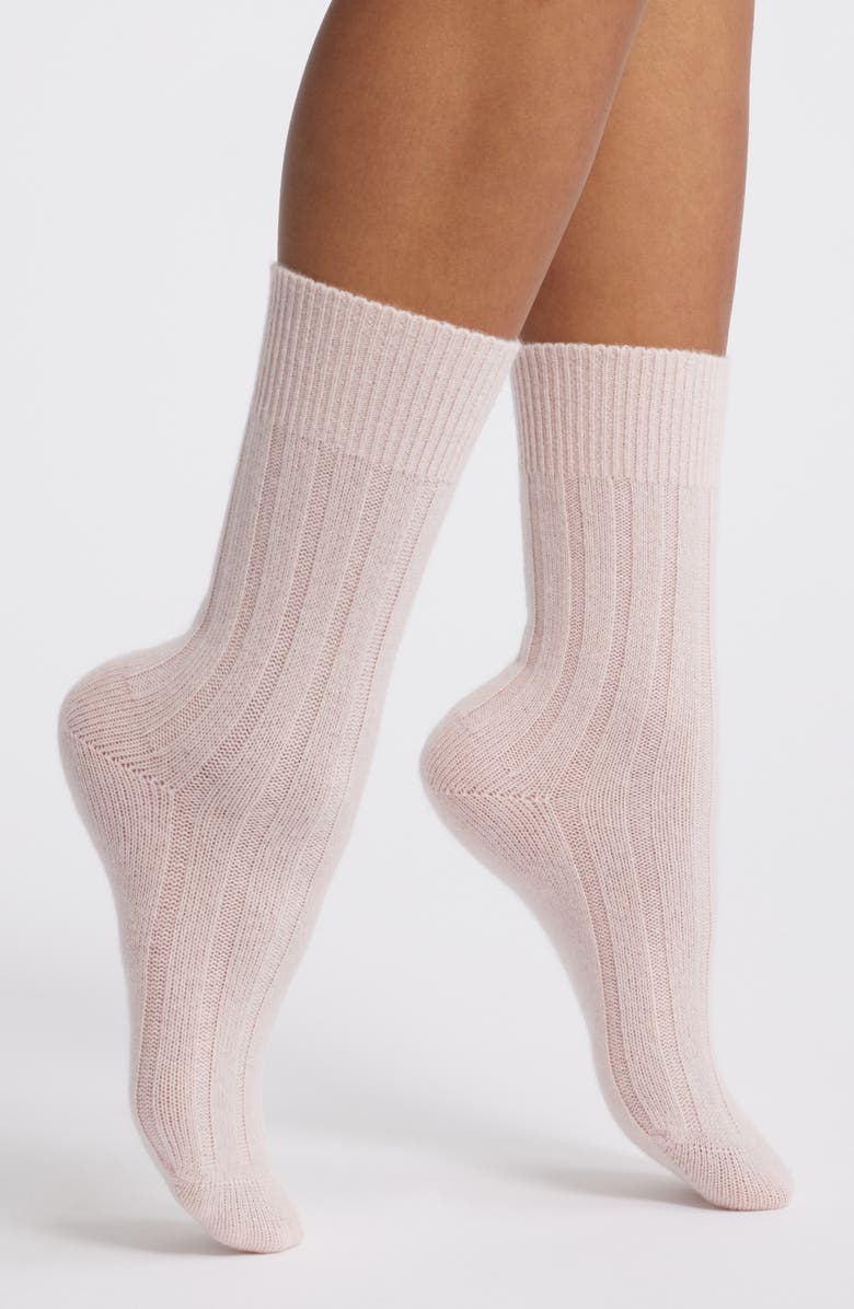 Rib Cashmere Blend Crew Socks