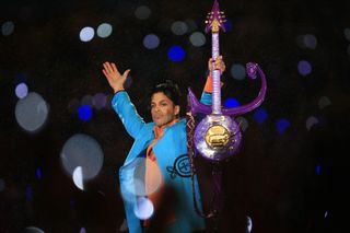 Prince performs during the 'Pepsi Halftime Show' at Super Bowl XLI between the Indianapolis Colts and the Chicago Bears on February 4, 2007 at Dolphin Stadium in Miami Gardens, Florida.