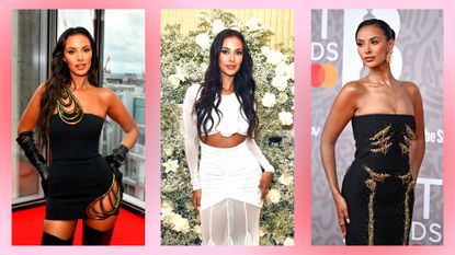 collage image featuring three of the best Maya Jama red carpet looks