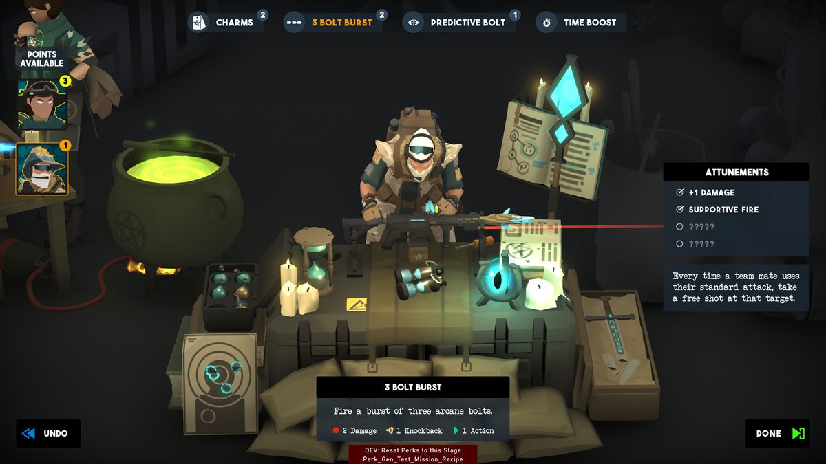 character selection scree in Tactical Breach Wizards