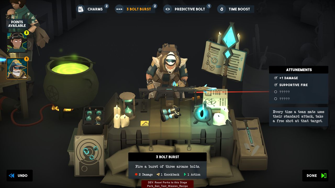 character selection scree in Tactical Breach Wizards