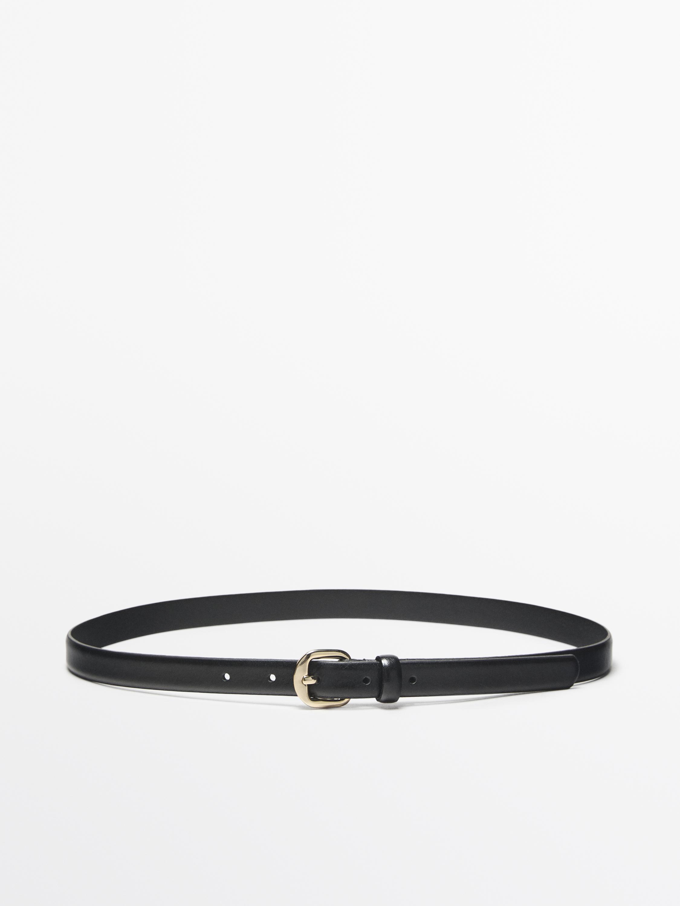 Black leather belt
