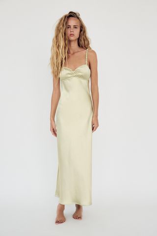 Satin Midi Slip Dress