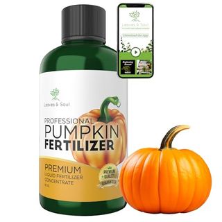 Leaves and Soul Professional Liquid Pumpkin Fertilizer | 5-1-5 Concentrate, Liquid Plant Fertilizer for Garden, Healthy Produce, Good Harvest, Multi-Purpose Blend & Gardening Supplies | 8 Oz