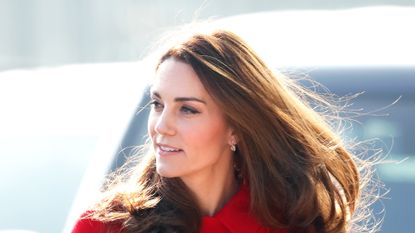 BELFAST, NORTHERN IRELAND - FEBRUARY 27: (EMBARGOED FOR PUBLICATION IN UK NEWSPAPERS UNTIL 24 HOURS AFTER CREATE DATE AND TIME) Catherine, Duchess of Cambridge arrives for a visit to Windsor Park Stadium, home of the Irish Football Association on February 27, 2019 in Belfast, Northern Ireland. Prince William last visited Belfast in October 2017 without his wife, Catherine, Duchess of Cambridge, who was then pregnant with the couple's third child. This time the couple concentrate on the young people of Northern Ireland. Their engagements include a visit to Windsor Park Stadium, home of the Irish Football Association, activities at the Roscor Youth Village in Fermanagh, a party at the Belfast Empire Hall, Cinemagic - a charity that uses film, television and digital technologies to inspire young people and finally dropping in on a SureStart early years programme. (Photo by Max Mumby/Indigo/Getty Images)
