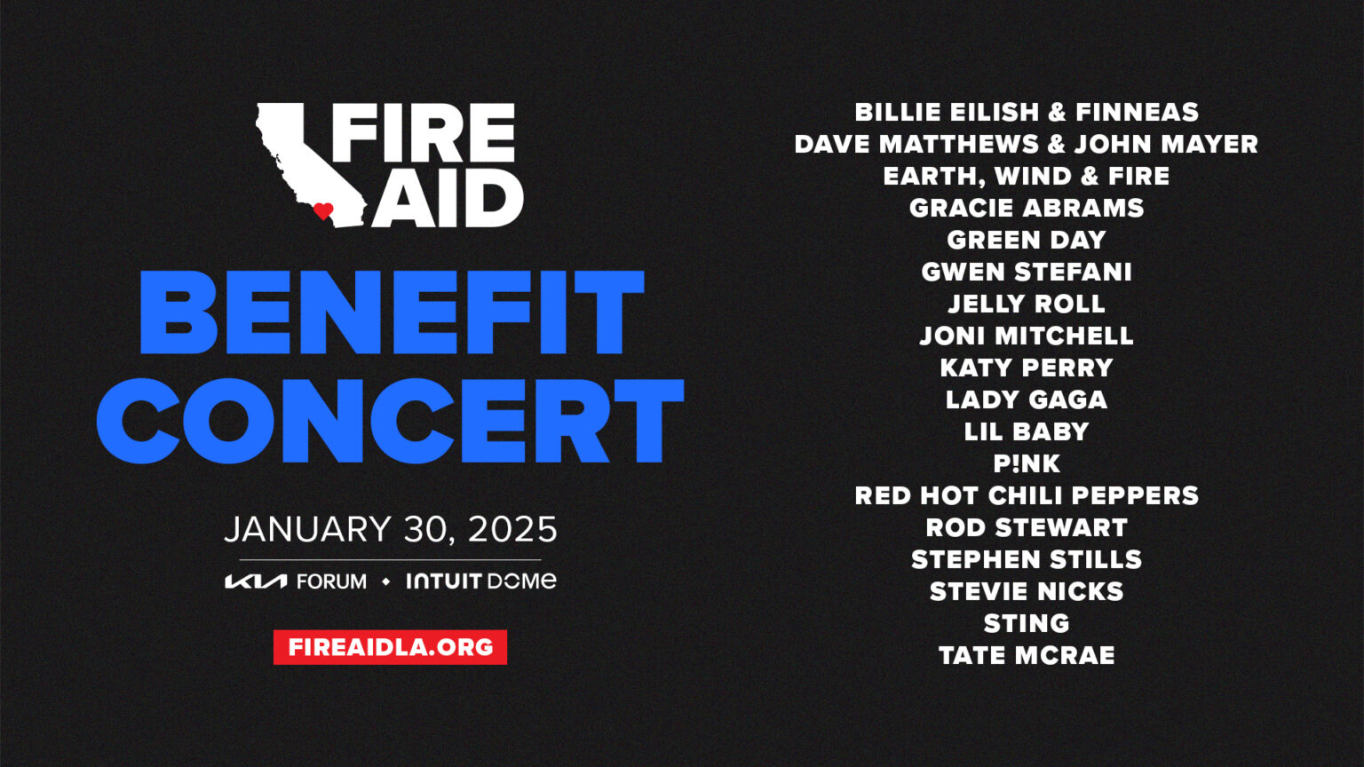 Banner image for the Fire Aid LA concert