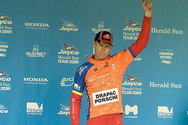 Stuart Shaw (Drapac Porsche) was awarded the Orange Cycle in Greater Shepparton most aggressive rider of the stage.