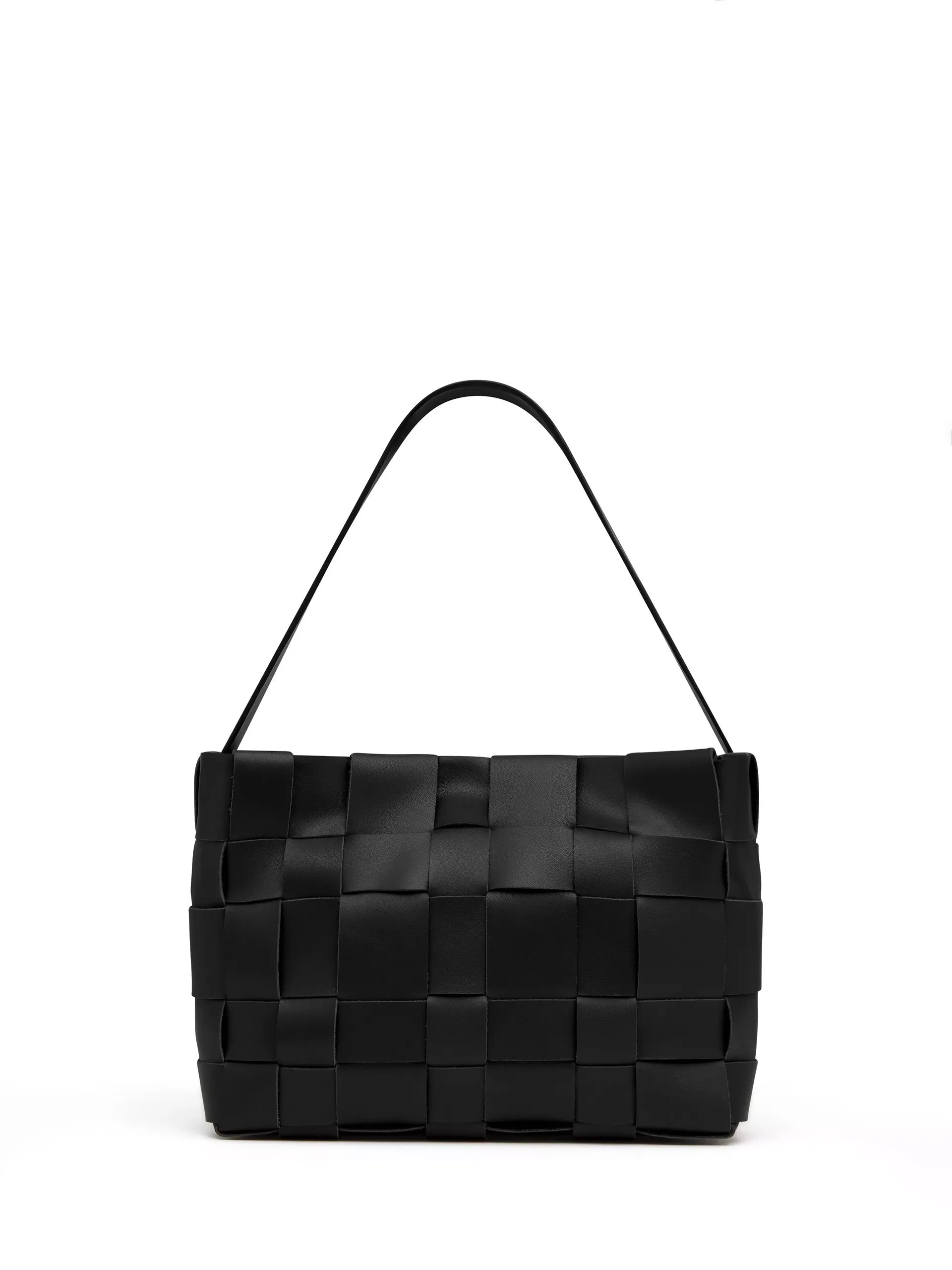 St. Agni Woven Mini Leather Tote Bag, Black