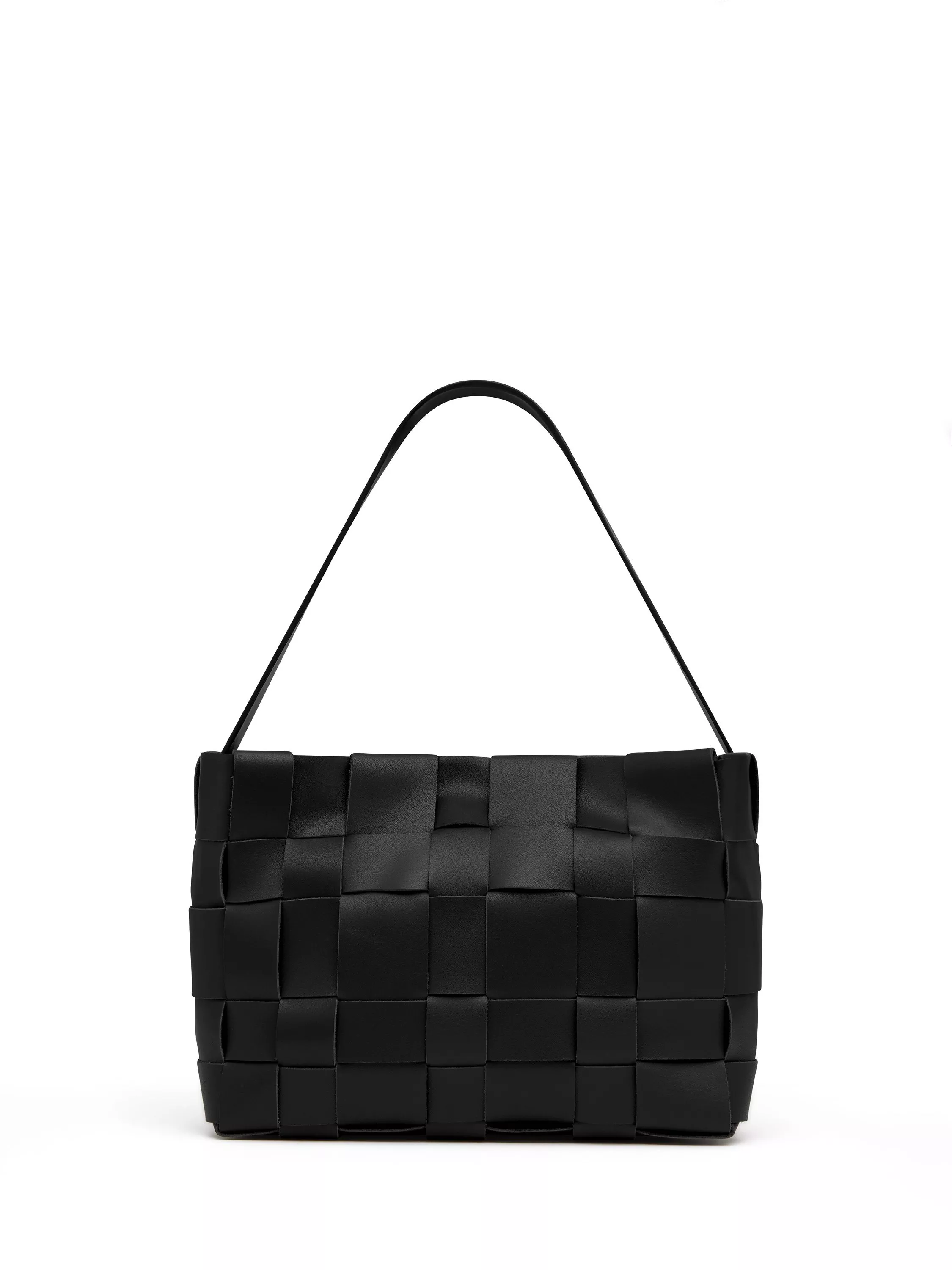 St. Agni Woven Mini Leather Tote Bag, Black
