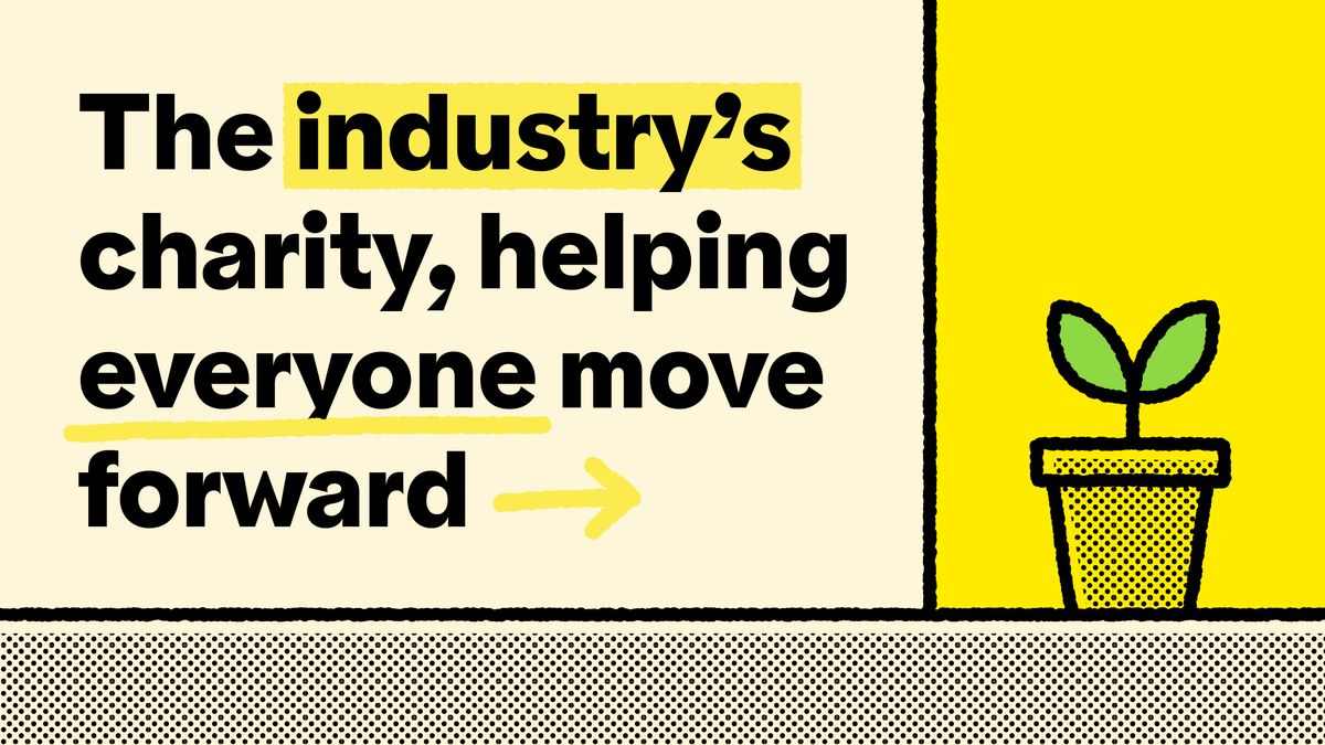 NABS rebrand - text that says - the industry's charity, helping everyone move forward