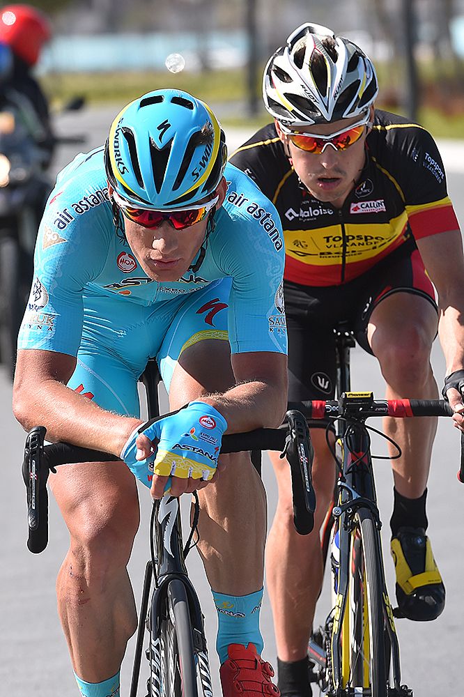 Preben Van Hecke (Topsport Vlaanderen) and Gatis Smukulis (Astana)