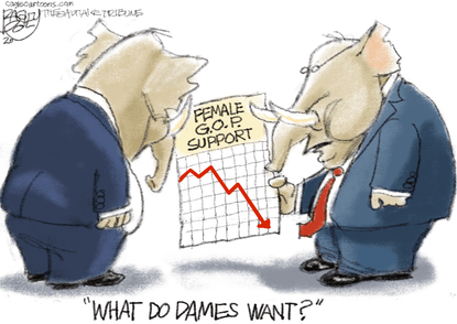 Political Cartoon U.S. GOP female voters