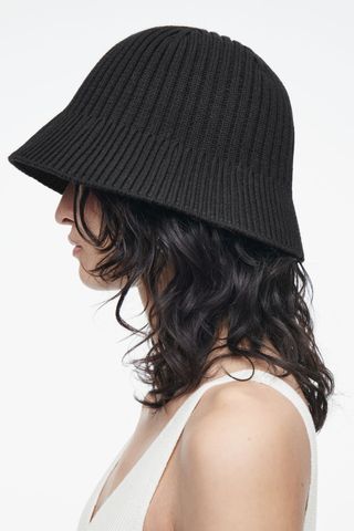 Ribbed-Knit Bucket Hat