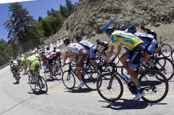 David Zabriskie in the race leader's jersey at the Amgen Tour of California